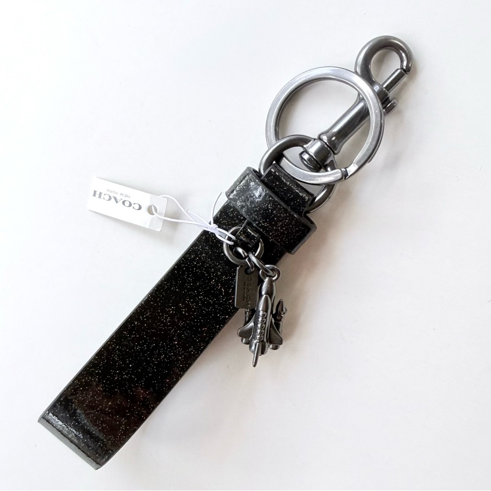 NWT Coach x NASA Limited Edition Glitter Patent Key Fob/Bag Charm - Picture 3 of 16